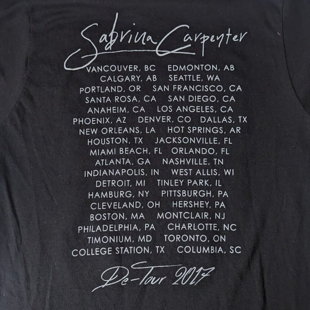 2017 Sabrina Carpenter De-Tour Concert Tour Shirt